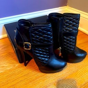 Bebe Stacee Leather Booties
